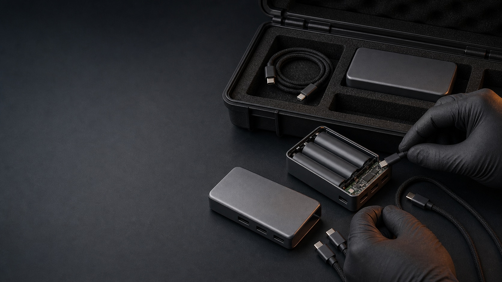 Осмотр корпуса, портов и транспортной упаковки power bank